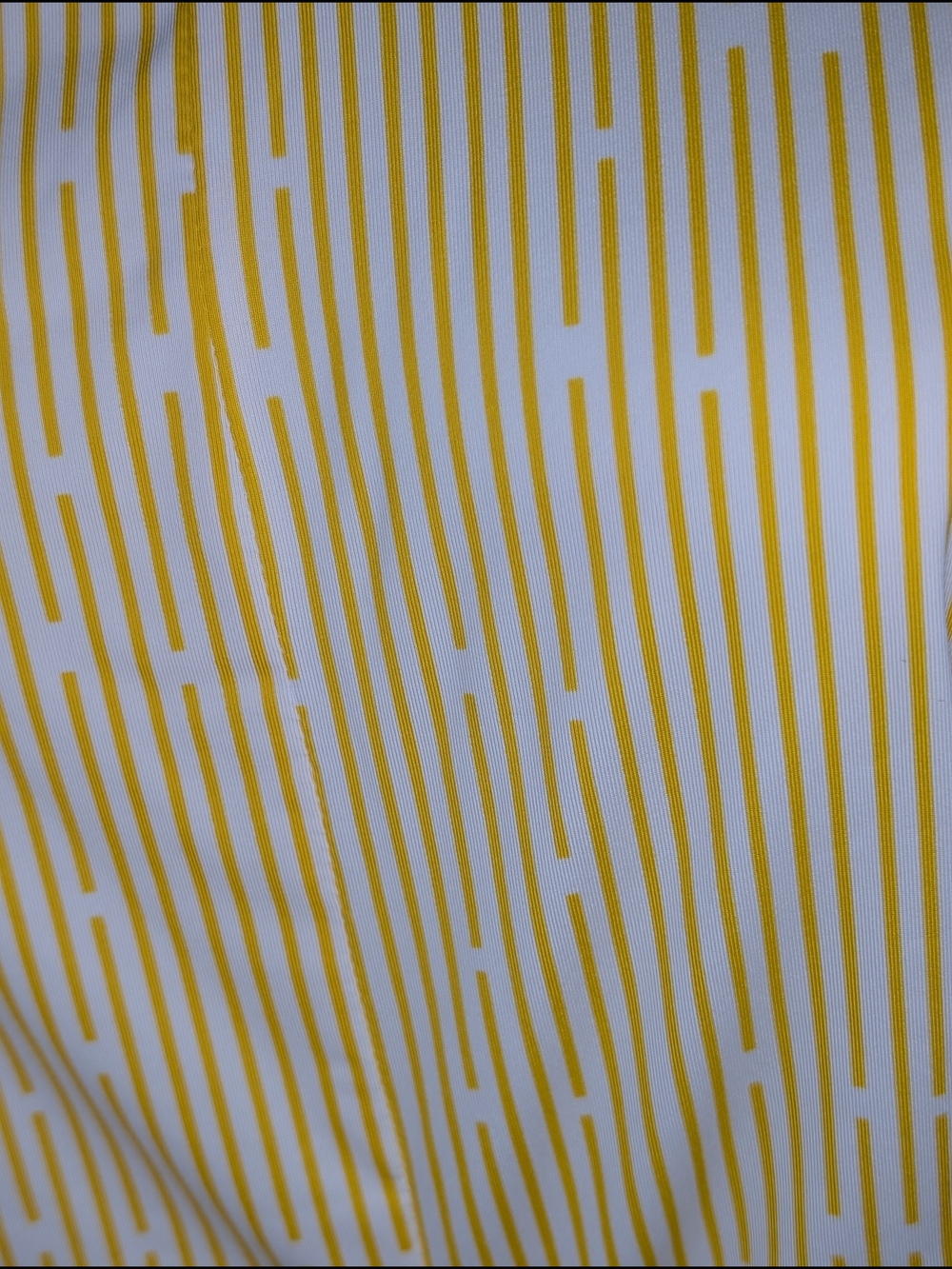 Tail Shirt Womens Medium Yellow White Stripes Camille Curved Front Hem Drape NWT - Picture 3 of 6